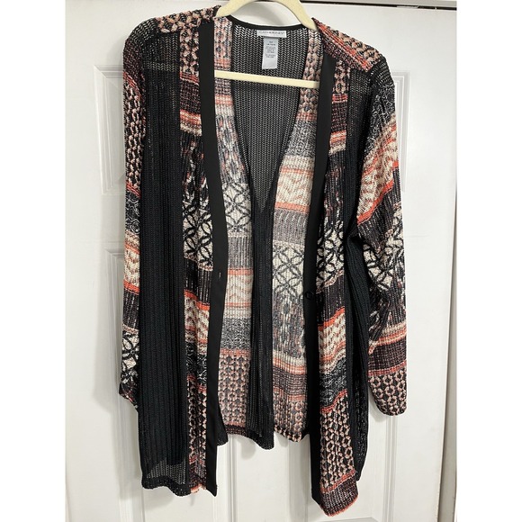Catherines Sweaters - Catherines Sheer Mesh 1 ButtonCardigan Size 0 14W 16W Aztec Southwest
